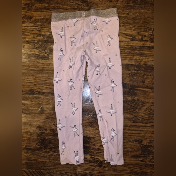Carter's Light Pink Leggings Ballerina And Heart Print 3T - Picture 5 of 5